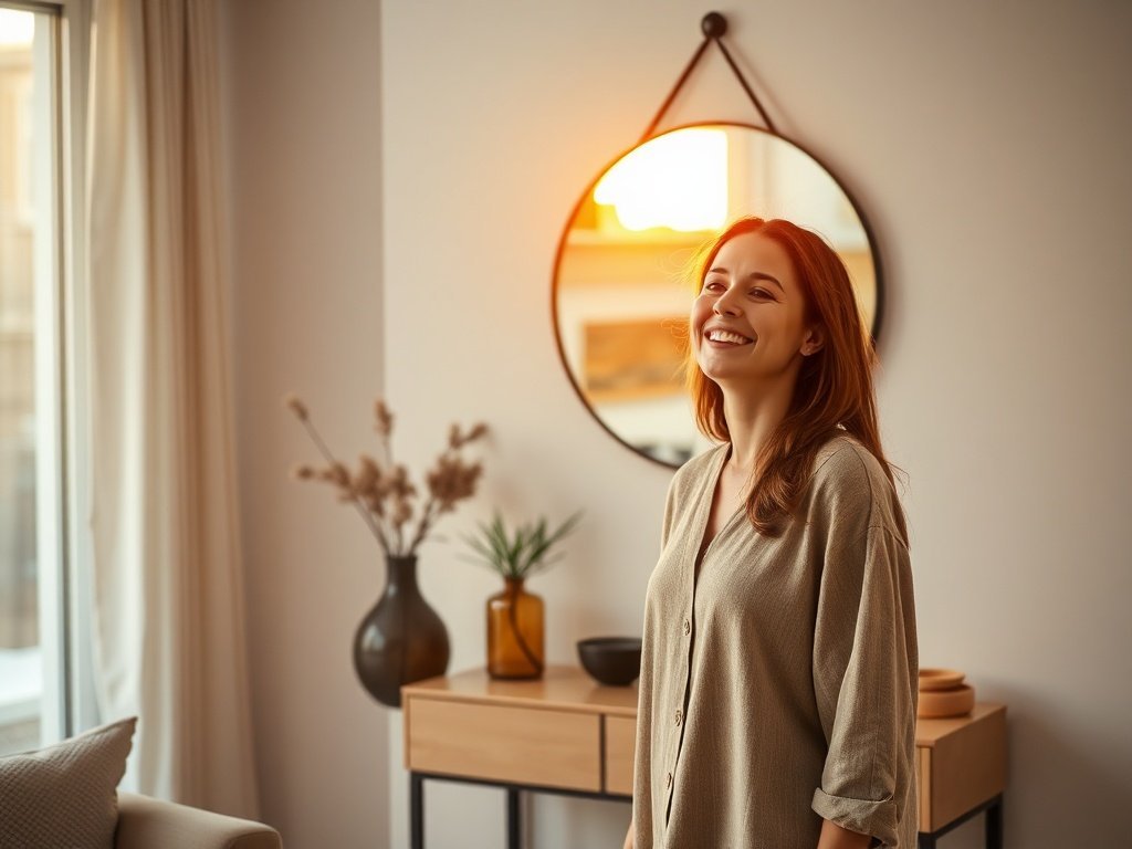 How a 24-Inch Round Mirror Can Make a Room Feel Brighter, Bigger, and More Finished for $21.56