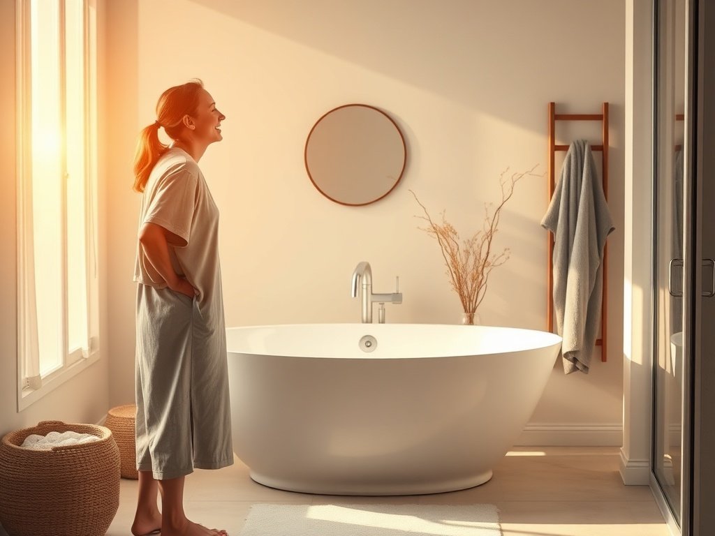 Turn a standard bathroom into a spa-like retreat with one 59″ freestanding tub—and the 2024 trend that makes small spaces feel bigger