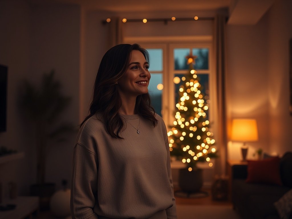 How 200 warm-white LEDs on a 60FT strand can turn a plain holiday room into a minimalist magazine scene