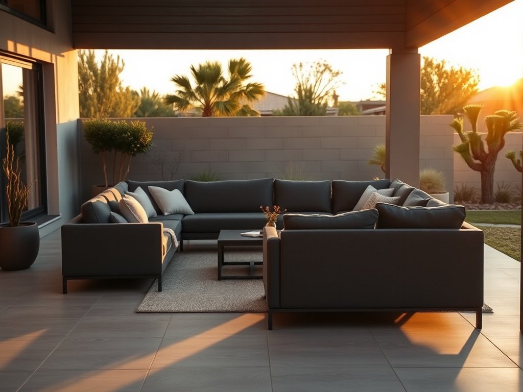 From Bare Patio to 5-Seat Desert-Modern Lounge: How One Sectional Can Finish Your Outdoor Space