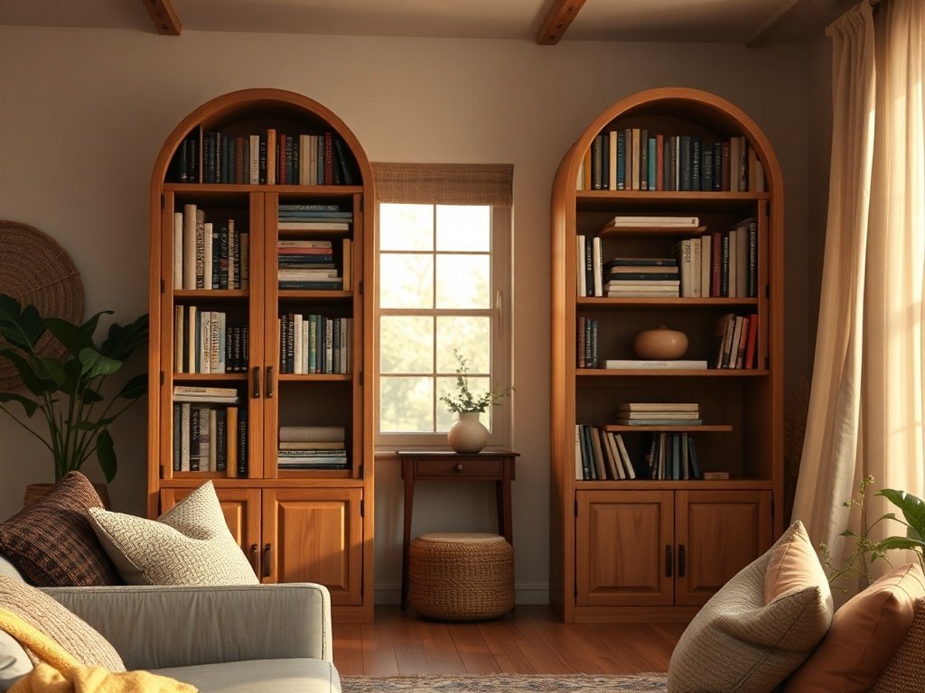 From cluttered corner to curated boho library: 1 arched cabinet that makes a tiny house feel intentionally designed