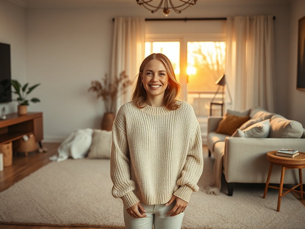 From flat to finished: how an 8’x10′ soft geometric rug can make a Scandinavian-boho living room feel warmer in minutes