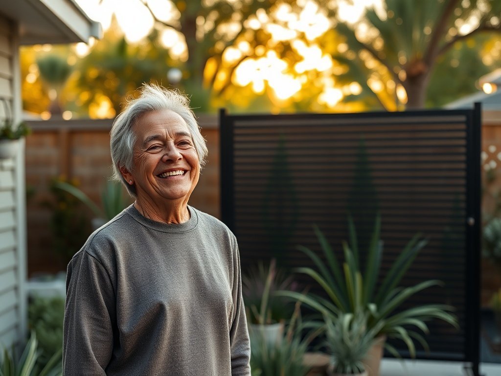 Transform a Blank Side Yard into a Private Outdoor Room with One Freestanding Metal Screen