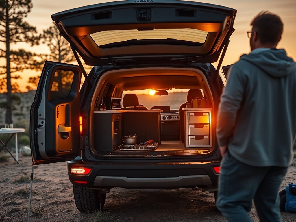 Turn a cramped SUV into a camp kitchen in minutes: the slide-out system for cleaner setup, faster meals, and hidden storage