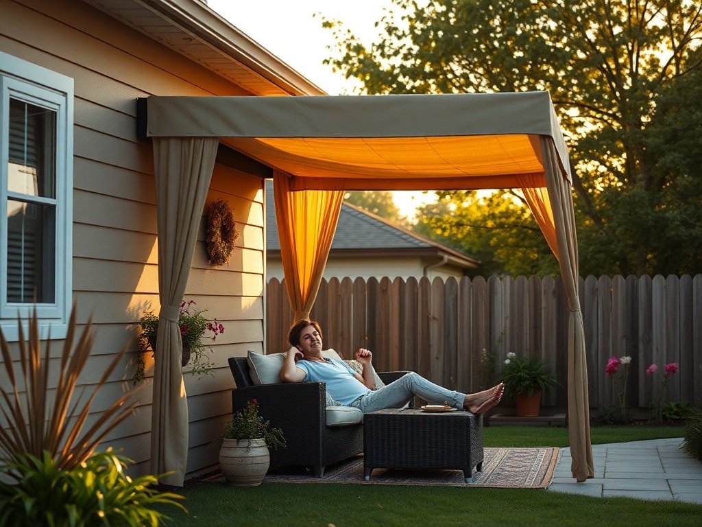 Turn a plain backyard wall into a shaded retreat with this $199.98 lean-to gazebo