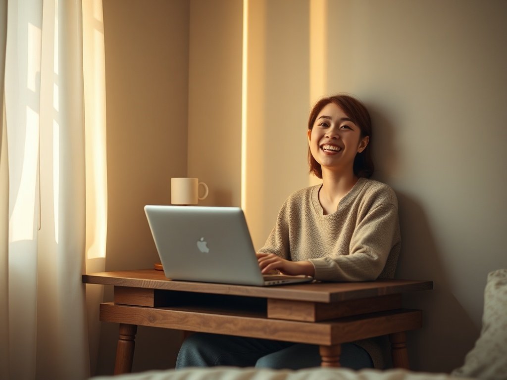 Turn a 31-inch corner into a calm Japandi work nook with one compact desk that hides clutter