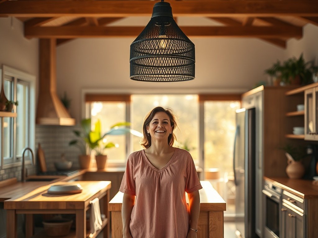 How a $149.99 hand-woven black rattan pendant can transform a plain kitchen in one weekend