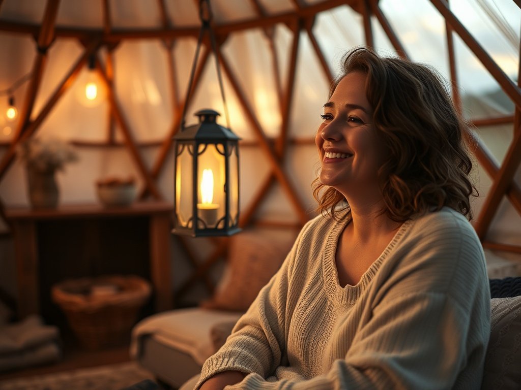 How to Turn a Plain Yurt Corner Into a Cozy Rustic Statement With One 2-Piece Lantern Set
