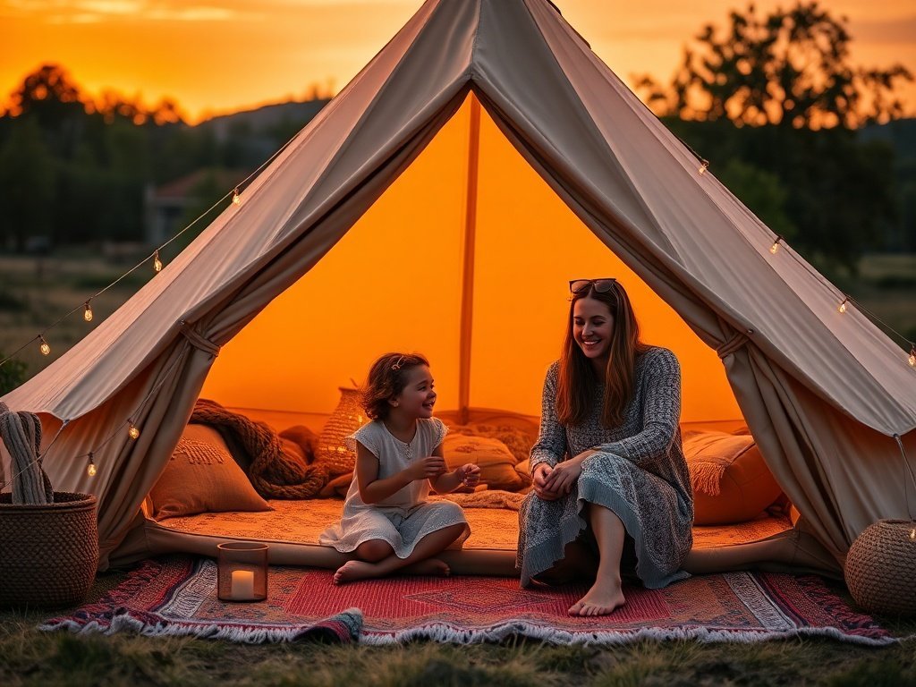 Turn a Campsite Into a Boho Glamping Retreat With This 16.4ft Bell Tent