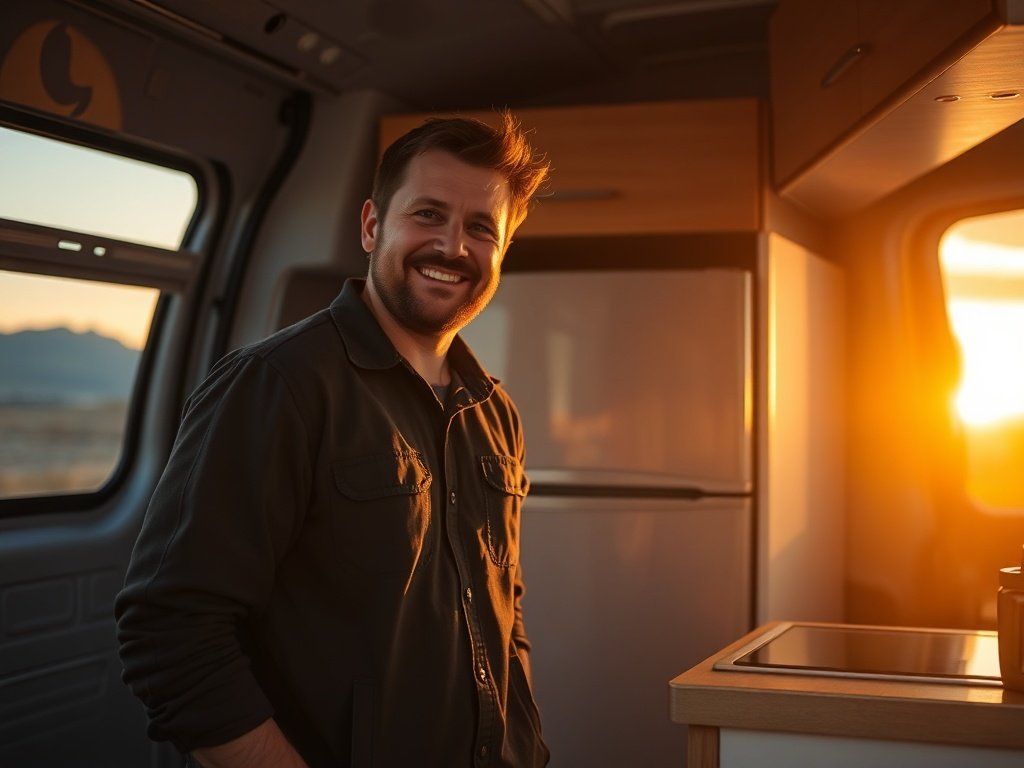 Turn a cramped van kitchen into a real food station with a 7.1 cu. ft. fridge-freezer that cuts daily food stress