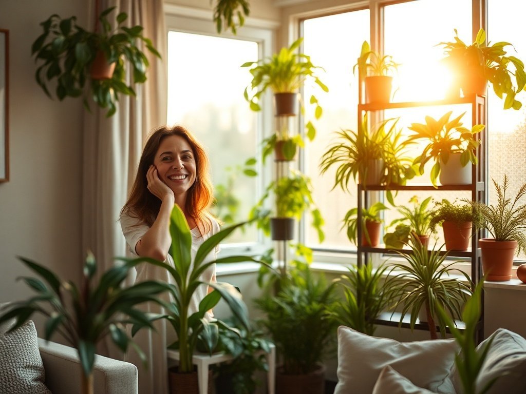 Turn one empty corner into a lush indoor greenhouse display with a 10-tier plant shelf