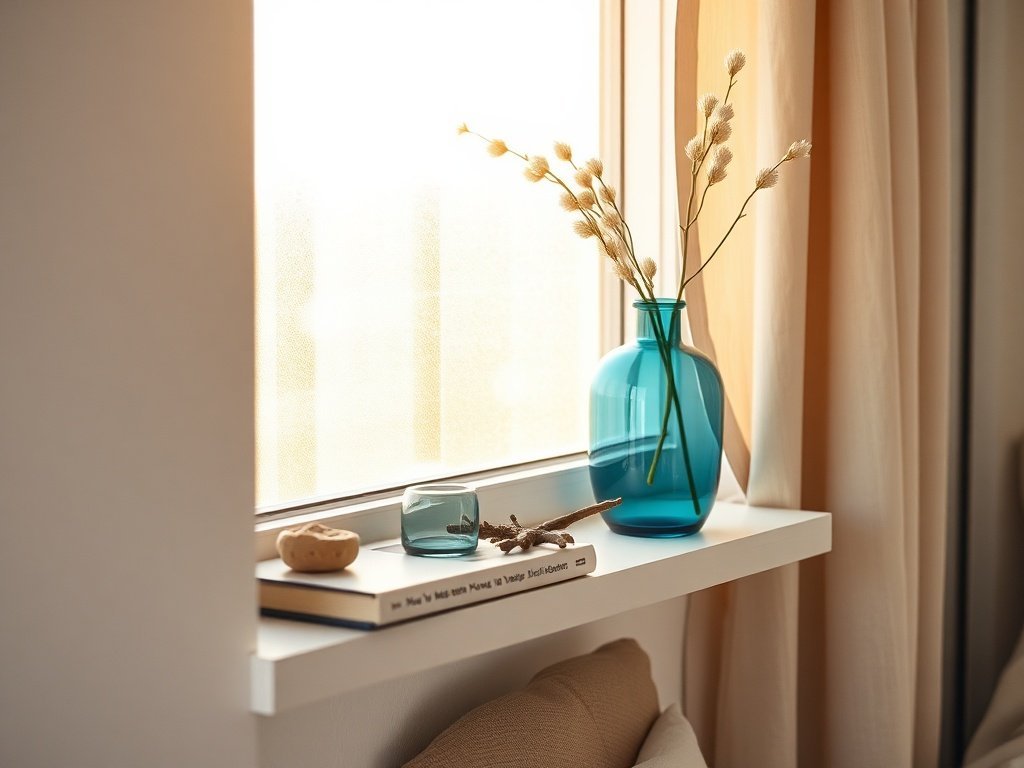 How 2 coastal blue glass vases can make a tiny home feel finished in under 5 minutes