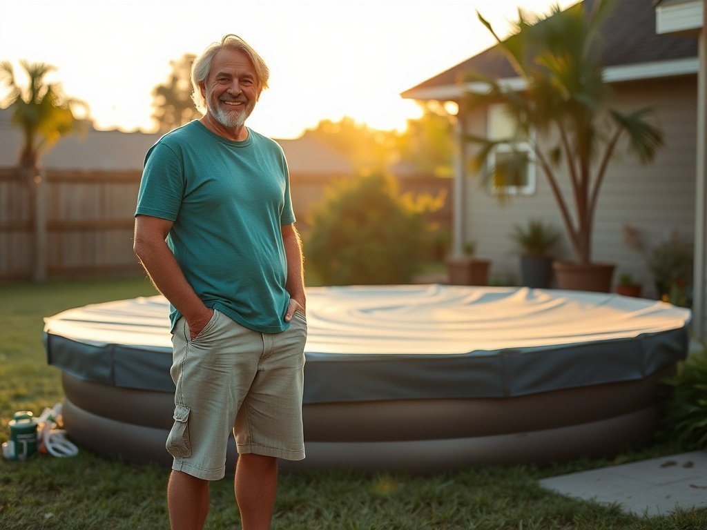 How a $50.98 Poly Stock Tank Cover Can Make a 9-Foot Backyard Pool Look Cleaner in Minutes