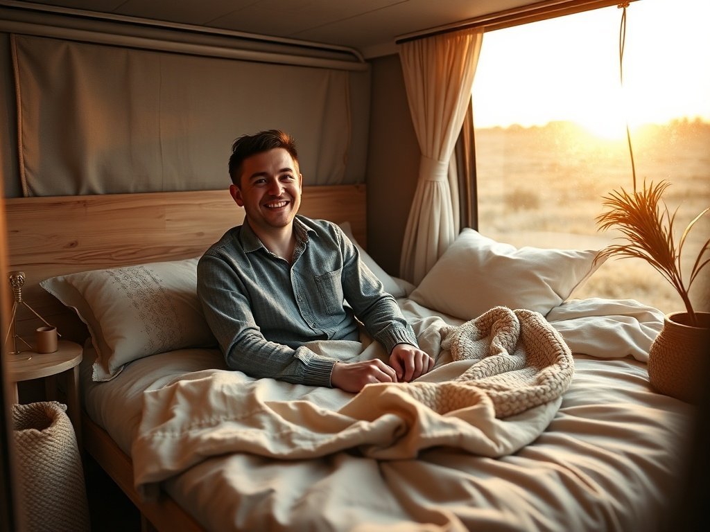 Turn a cramped camper van into a Nordic sleep sanctuary with a 6-inch low-profile frame