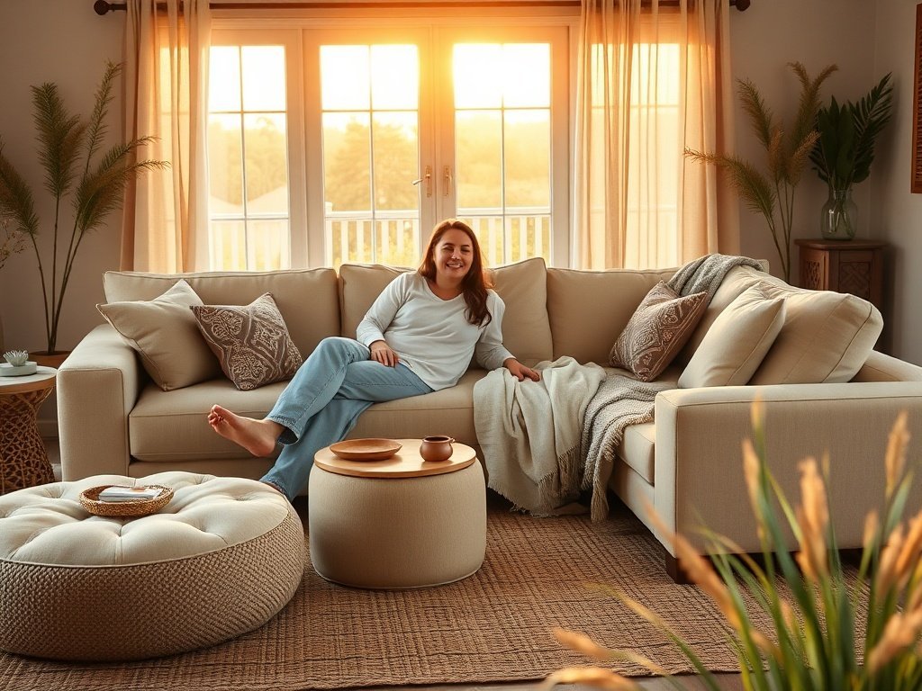 How a 105.5″ Cloud-Like L-Shaped Sofa Can Make a Boho Farmhouse Living Room Feel Bigger, Softer, and Easier to Live In