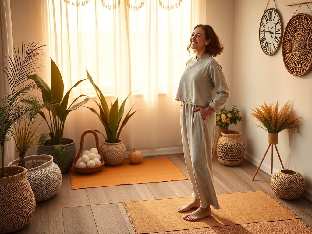 Turn a plain boho studio corner into a finished, comfort-first space with a 2-piece floor upgrade for $36.99