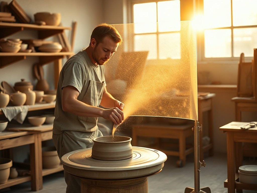 Keep your pottery wheel area cleaner in 10 minutes: a simple splash shield for messy throwing sessions