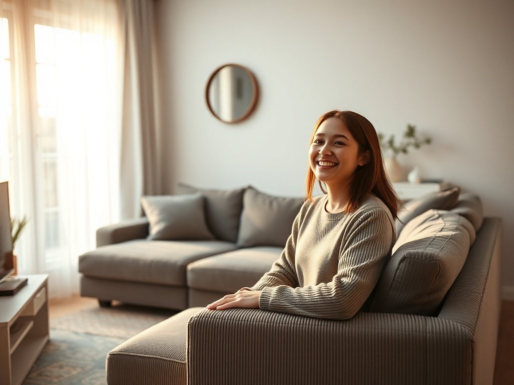 Turn a cramped apartment into a finished living room with one $298.98 L-shaped sectional