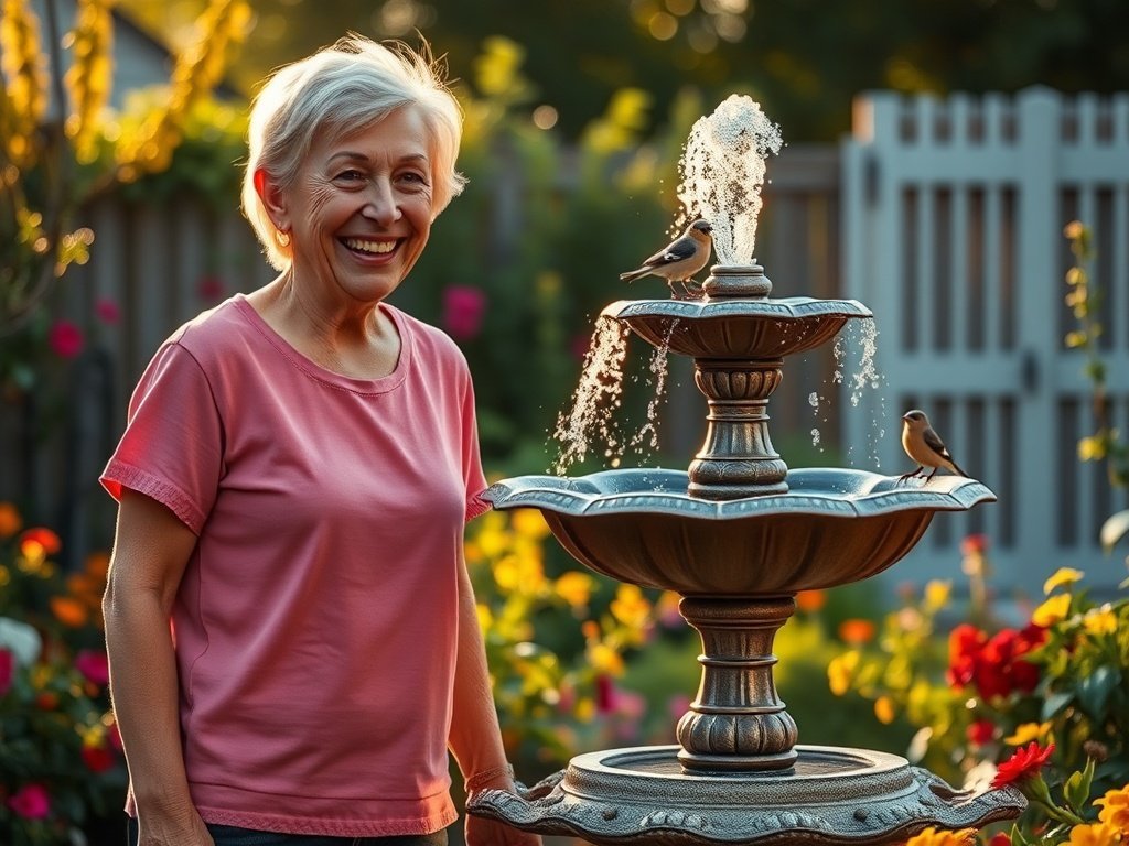 How a 39-Inch Solar Fountain Can Turn a Plain Bird Bath Into a Garden Focal Point Without Wiring