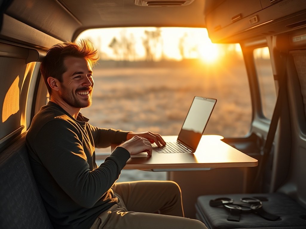 Turn one empty van wall into a fold-down dining and work table in under 10 minutes