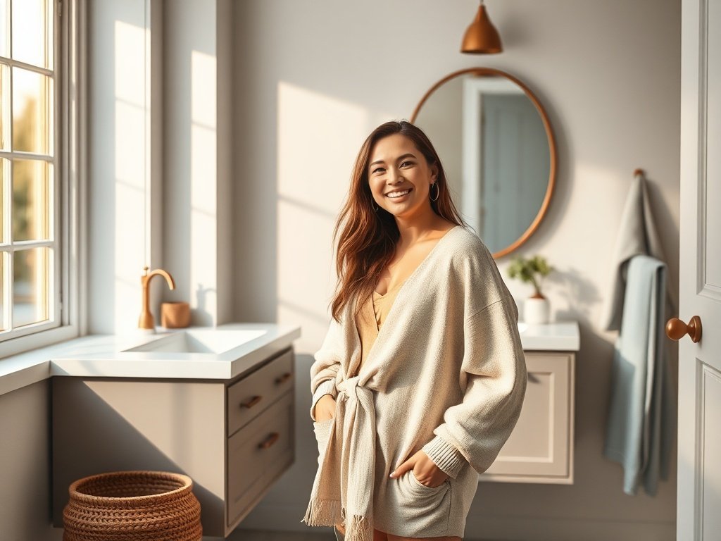 From cluttered to calm in one upgrade: a floating vanity that makes a small bathroom look luxe-rustic