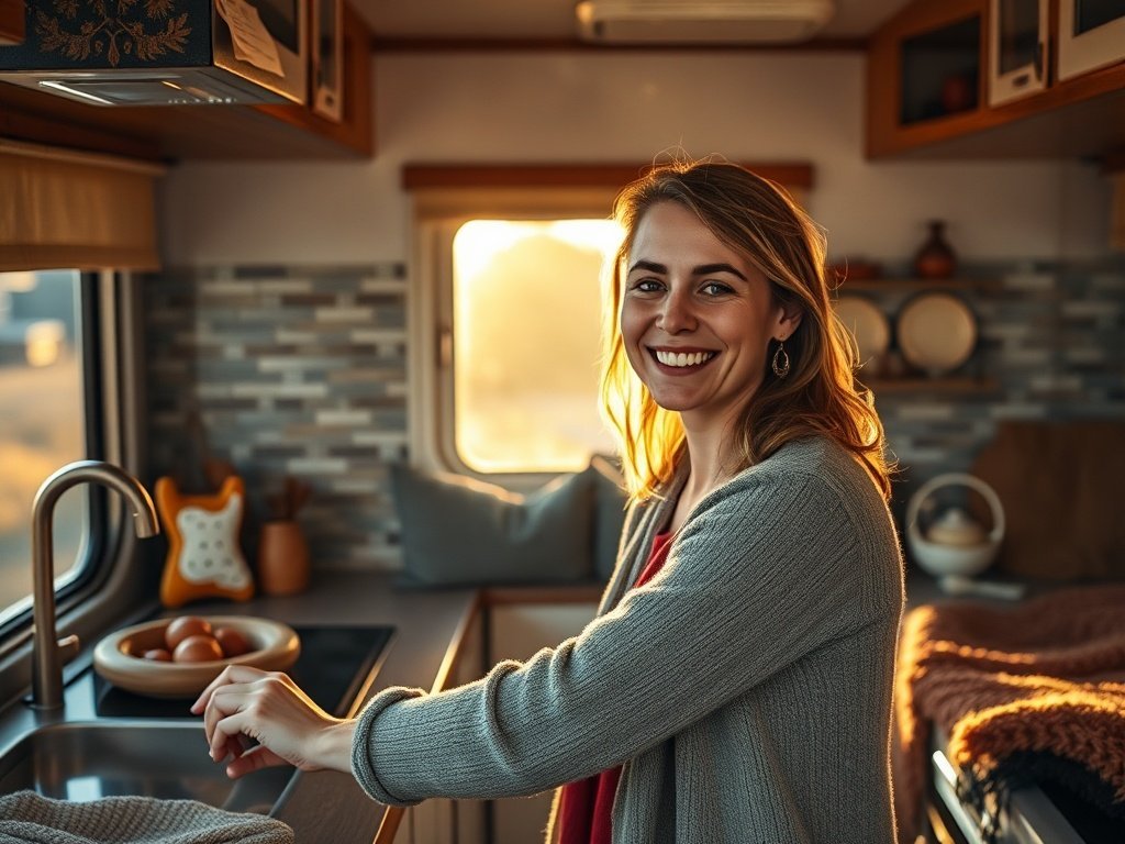 From Plain RV Wall to Rustic Boho Kitchen in 1 Weekend: Peel-and-Stick Metal Tiles That Look Finished