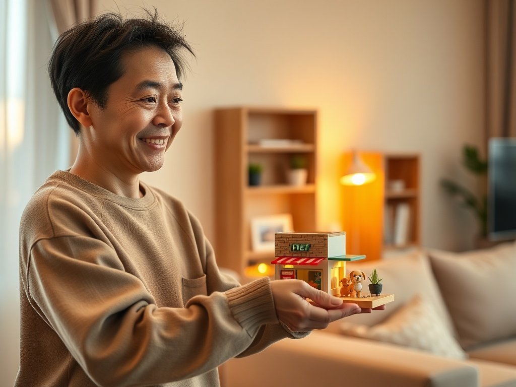 How a $25.99 Japandi pet shop miniature turns one blank shelf into a warm focal point