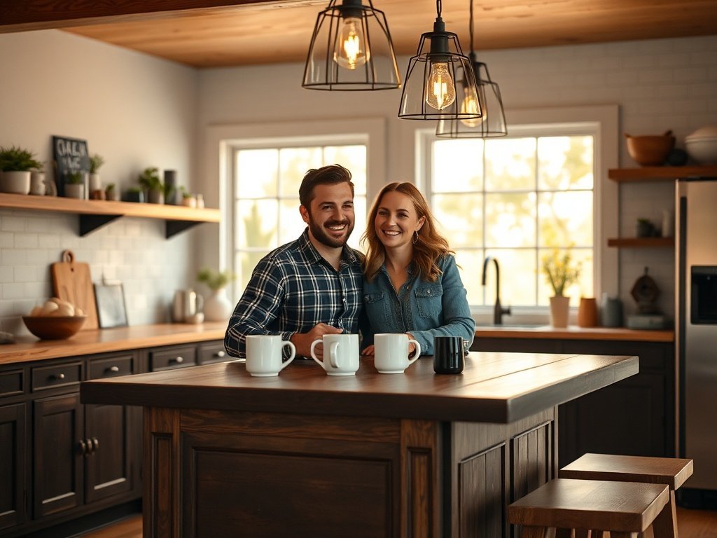 How a 55″ farmhouse-style kitchen island can turn dead space into seating, storage, and a real gathering spot