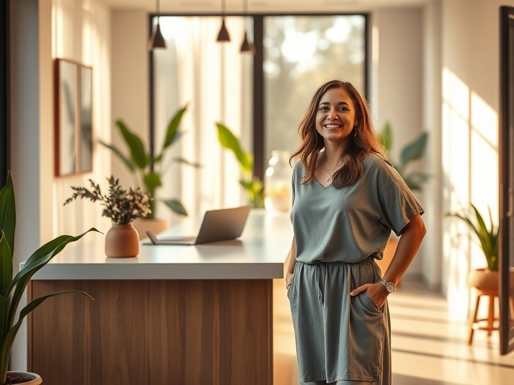 From cluttered check-in to boutique welcome: a 47-inch reception desk that makes your studio look finished in minutes