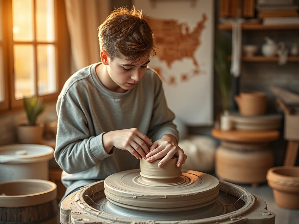 How a beginner pottery wheel kit helps teens and adults make 3 real clay projects at home