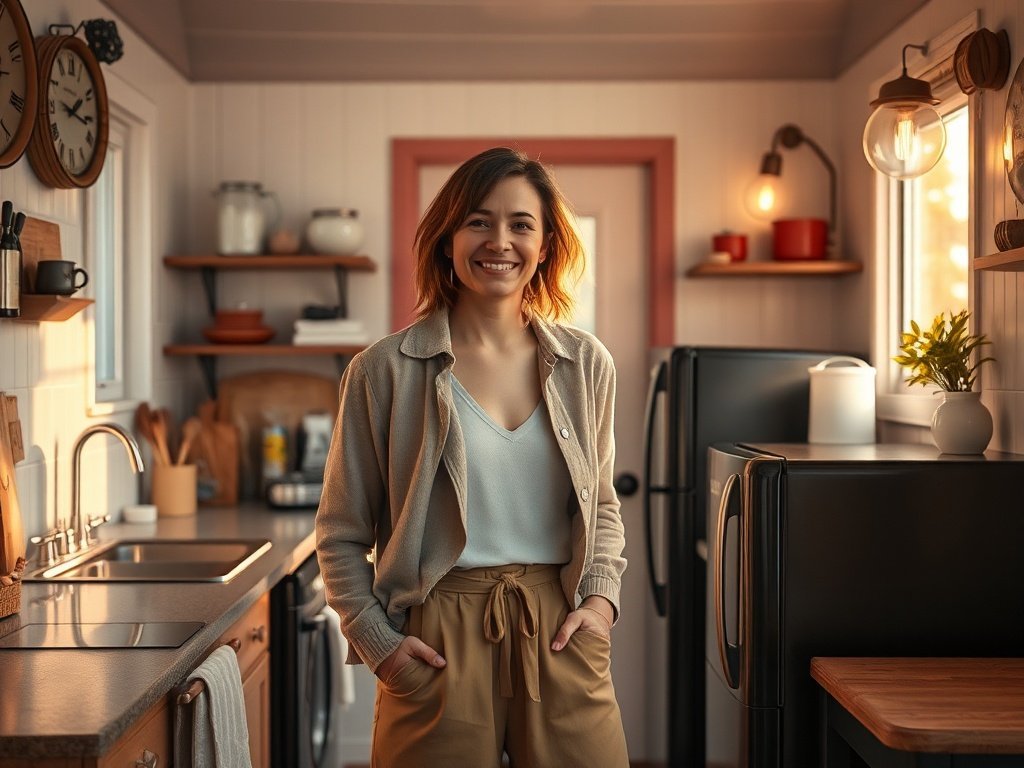 Turn a tiny kitchen into a retro diner look with one 3.2 cu ft mini fridge that adds style, storage, and a freezer