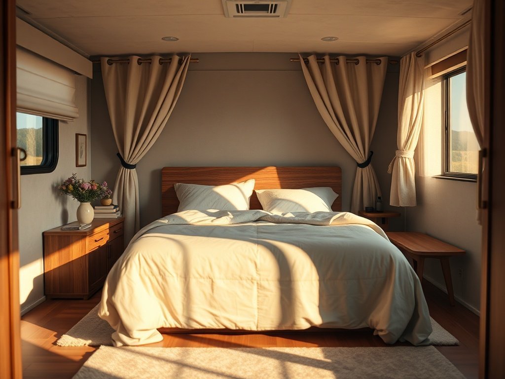 7 Ways a Low-Profile Walnut Bed Frame Can Make a Small RV Bedroom Feel Bigger, Quieter, and More Finished