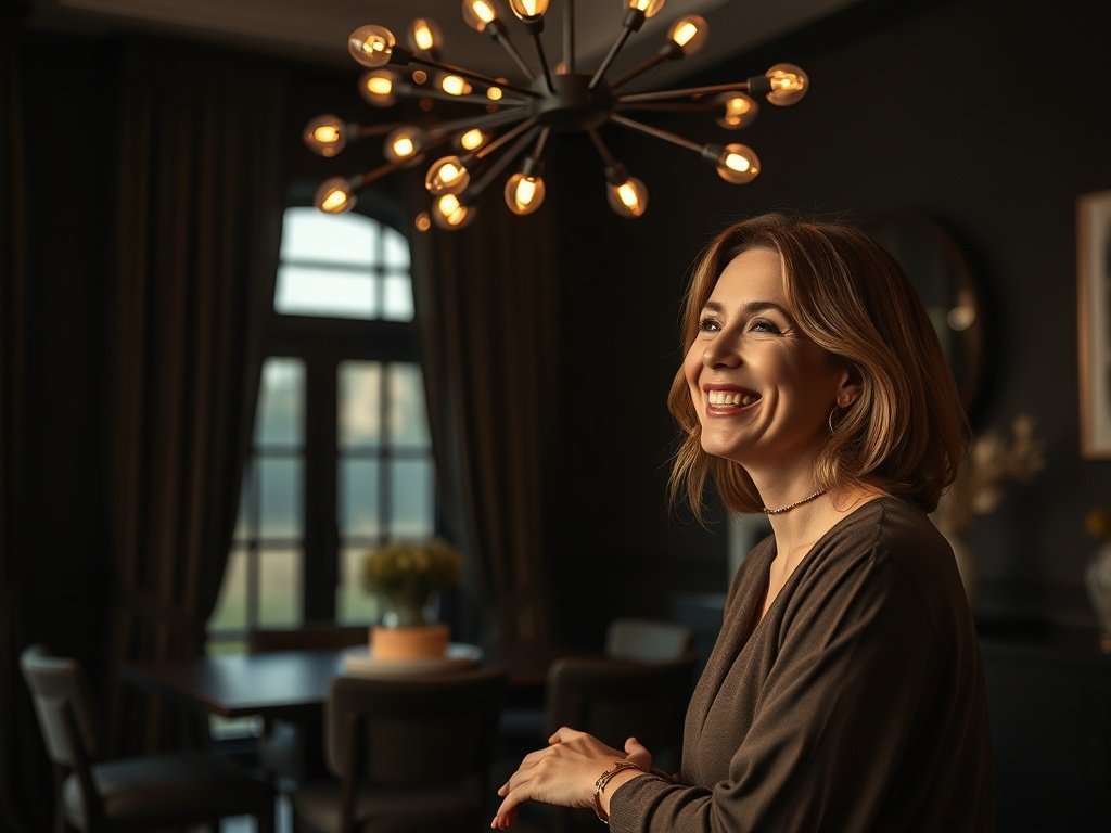 How an 8-Light Black-and-Gold Sputnik Chandelier Can Turn a Plain Room into a Dark Feminine Statement