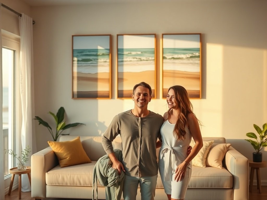 3-piece framed coastal wall art set that turns a blank wall into a surf-shop-style room in minutes