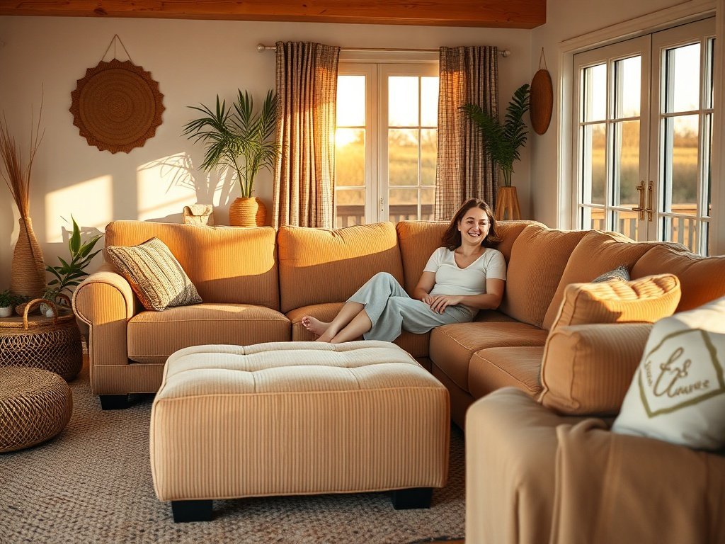 How a 118-Inch Boneless Modular Sofa Can Turn a Flat Living Room Into a Cozy Boho Farmhouse Hangout